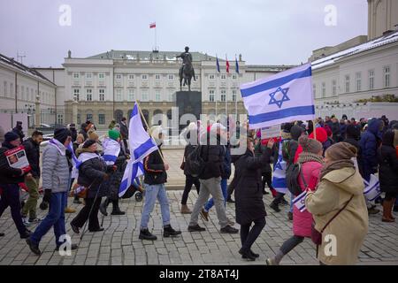 Warsaw, Mazovian, Poland. 19th Nov, 2023. Demonstration organized by the Israeli Embassy (Credit Image: © Hubert Mathis/ZUMA Press Wire) EDITORIAL USAGE ONLY! Not for Commercial USAGE! Credit: ZUMA Press, Inc./Alamy Live News Stock Photo