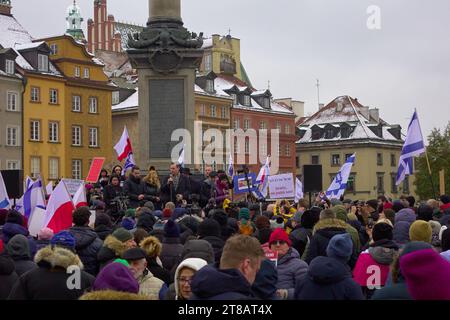 Warsaw, Mazovian, Poland. 19th Nov, 2023. Demonstration organized by the Israeli Embassy (Credit Image: © Hubert Mathis/ZUMA Press Wire) EDITORIAL USAGE ONLY! Not for Commercial USAGE! Credit: ZUMA Press, Inc./Alamy Live News Stock Photo