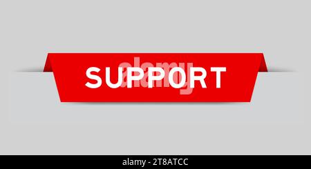 Red color inserted label with word support on gray background Stock Vector