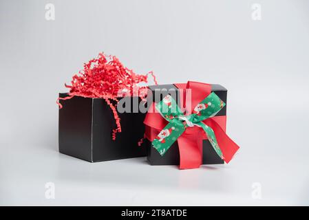 one large black box on white background, holidays concept Stock Photo