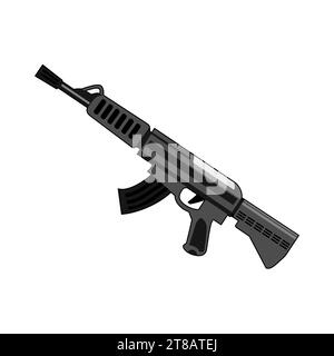 Rifle guns types, military and hunting weapon models, vector Stock Vector