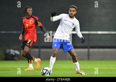 Tubize, Belgium. 18th Nov, 2023. Islam HALIFA (21) of France pictured during a friendly soccer game between the national under 20 teams of Belgium and France on Saturday 18 November 2023 in Tubize, Belgium . Credit: sportpix/Alamy Live News Stock Photo