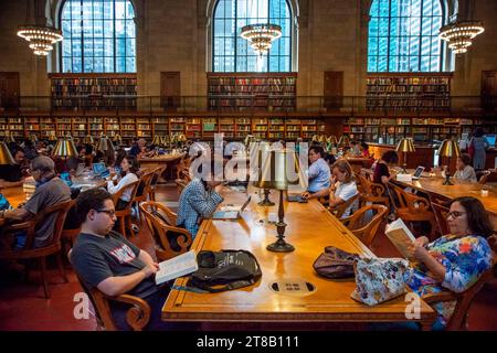 The New York Public Library, Manhattan New York City, America, USA.  The New York Public Library (NYPL) is a public library system in New York City. W Stock Photo