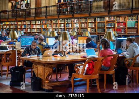 The New York Public Library, Manhattan New York City, America, USA.  The New York Public Library (NYPL) is a public library system in New York City. W Stock Photo
