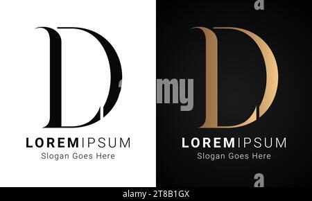 Luxury Initial DL or LD Monogram Text Letter Logo Design Stock Vector