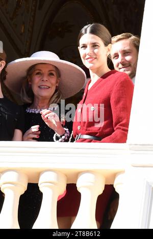 Monaco National Day 2023 MONACO, NOVEMBER 19: Princess Caroline of Hanover, Charlotte Casiraghi, Pierre Casiraghi attend the Monaco National Day 2023 on November 19, 2023 in Monaco, Copyright: xNewsxPicturesx Royal Monaco Day 1249 Credit: Imago/Alamy Live News Stock Photo