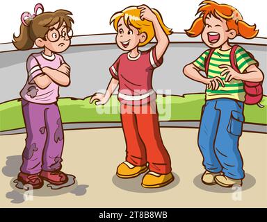 group of kids chatting vector illustration Stock Vector
