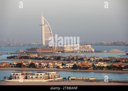 view of abu dhabi skyline with arabian sea Stock Photo