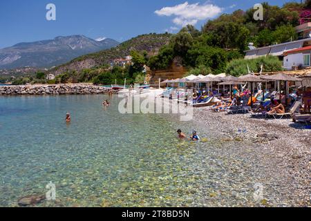 Kitries beach near Kalamata Stock Photo
