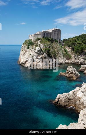 Fort Lovrijenac or St. Lawrence Fortress, often called “Dubrovnik’s Gibraltar”, is a fortress that protected this coastal city in Croatia. Stock Photo