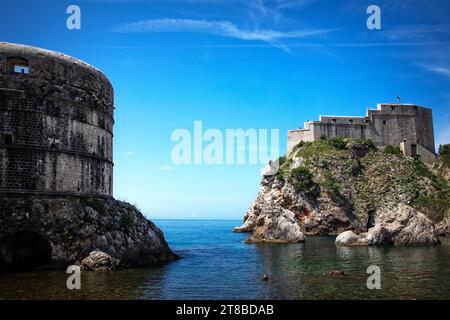 Fort Lovrijenac or St. Lawrence Fortress, often called “Dubrovnik’s Gibraltar”, is a fortress that protected this coastal city in Croatia. Stock Photo