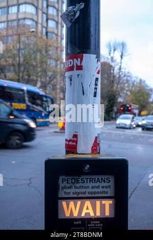 London, North West, UK. 19th November 2023. Posters of Israeli Hostages taken by Hamas torn down from locations in North West London Credit: Rena Pearl/Alamy Live News Stock Photo