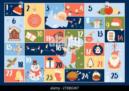 Advent Calendar 25 days of Christmas. Set icons are drawn by hand, ink,  brush Stock Vector Image & Art - Alamy