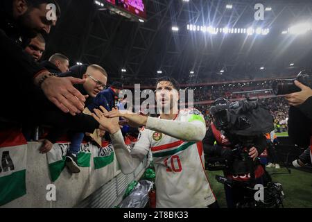 Budapest, Hungary. 19th Nov, 2023. Hungary v Montenegro: Group G - UEFA EURO 2024 European Qualifiers BUDAPEST, HUNGARY - NOVEMBER 19: UEFA EURO 2024 qualifying round match between Hungary and Montenegro at Puskas Arena on November 19, 2023 in Budapest, Hungary. Kredit: Gabriella Barbara Credit: Gabriella Barbara/Alamy Live News Stock Photo