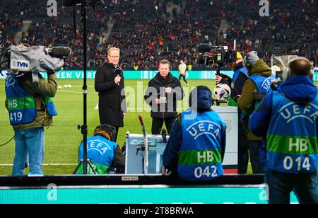 Lothar Matthäus TV co-presenter, Florian König, RTL in the friendly match GERMANY - Türkiye 2-3 DEUTSCHLAND - TÜRKEI Preparation for European Championships 2024 in Germany ,Season 2023/2024, on Nov 18, 2023  in Berlin, Germany.  © Peter Schatz / Alamy Live News Stock Photo