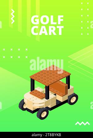Golf cart poster for printing and design. Vector illustration. Stock Vector