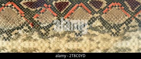 Snake skin leather textured reptile print. Pyton animal leather background.  Stock Photo