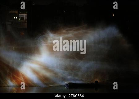 Durham City, UK, November 18th, 2023, CONSTELLATIONS by Artist Joanie Lemercier, Credit: DEW/Alamy Live News Credit: DEW/Alamy Live News Stock Photo