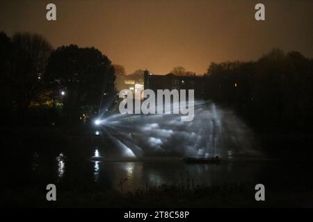 Durham City, UK, November 18th, 2023, CONSTELLATIONS by Artist Joanie Lemercier, Credit: DEW/Alamy Live News Credit: DEW/Alamy Live News Stock Photo