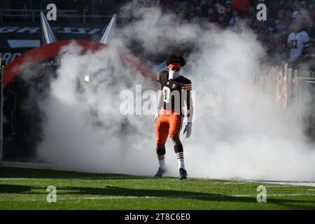 Cleveland, Ohio, USA. 19th Nov, 2023. November 19th, 2023 Cleveland Browns cornerback Greg Newsome II (0) during pregame entrance at Pittsburgh Steelers vs Cleveland Browns in Cleveland, OH. Jake Mysliwczyk/AMG Media (Credit Image: © Jake Mysliwczyk/BMR via ZUMA Press Wire) EDITORIAL USAGE ONLY! Not for Commercial USAGE! Credit: ZUMA Press, Inc./Alamy Live News Stock Photo