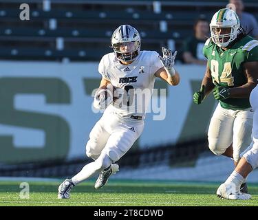 November 18, 2023: Rice University junior Dean Connors (0) runs the ball. NCAA football game between Rice University and University of North Carolina-Charlotte, at Jerry Richardson Stadium, Charlotte, North Carolina. David Beach/CSM Stock Photo