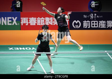 Zhang Shu Xian And Zheng Yu (R) Of China In Action Against Apriyani ...