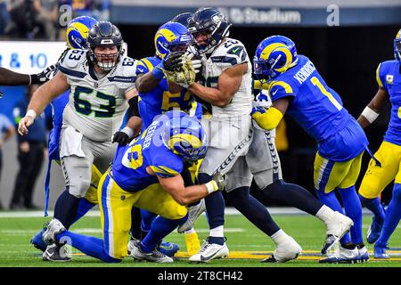 Inglewood, CA. 19th Nov, 2023. Seattle Seahawks running back Zach Charbonnet (26) runs in action in the third quarter during the NFL football game against the Seattle Seahawks.Mandatory Photo Credit: Louis Lopez/Cal Sport Media/Alamy Live News Stock Photo