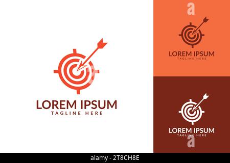 Arrow right on target logo design vector template Stock Vector