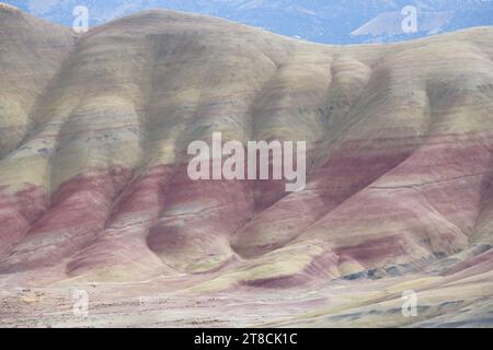 John Day Fossil Beds Painted Hills Unit with colorful muted tones of rolling hillside Stock Photo