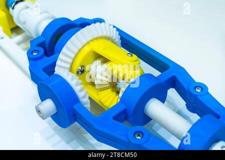 Printing 3D printer gear printed model plastic Stock Photo
