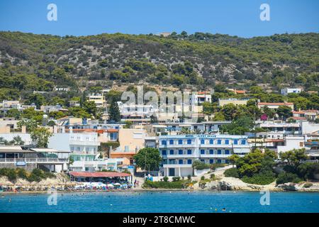 Aegina: Agia Marina Beach Greece Stock Photo