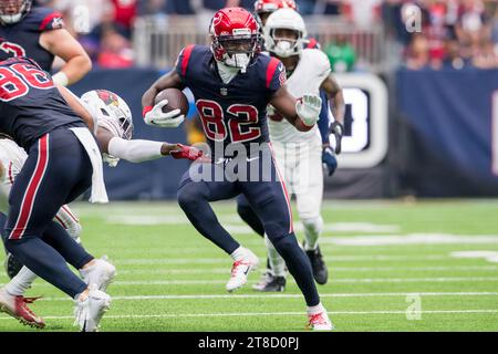 Houston, TX, USA. 19th Nov, 2023. Houston Texans wide receiver Steven Sims (82) runs after making a catch during a game between the Arizona Cardinals and the Houston Texans in Houston, TX. Trask Smith/CSM/Alamy Live News Stock Photo