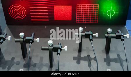laser on optical table in physics laboratory Stock Photo