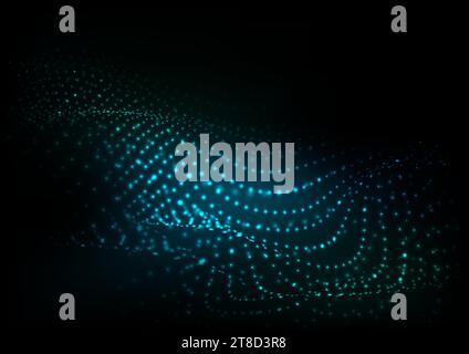 Futuristic refracted dotted lines waves abstract technology background. Vector illustration Stock Vector