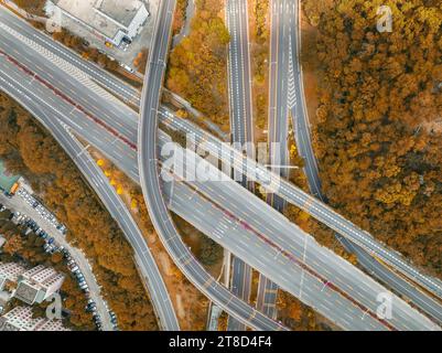 Aerial view of Skyline in Shenzhen city in China Stock Photo