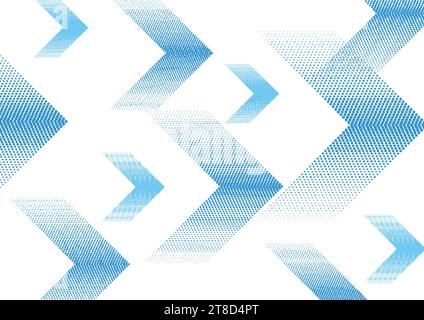 Blue dotted arrows on white background. Technology vector design Stock Vector