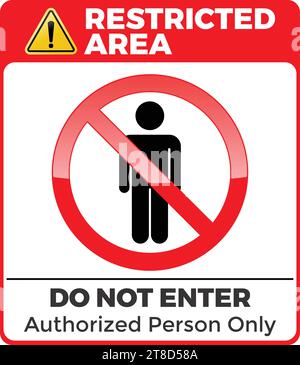 Restricted Area. Authorized Employee Only Sign. To prevent unauthorized persons. Stock Vector