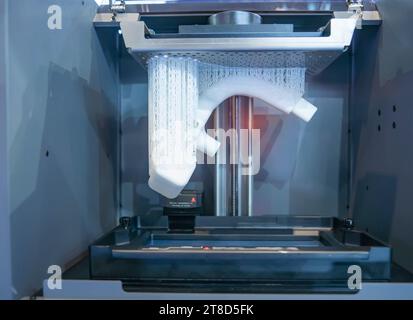 Stereolithography DPL 3d printer create small detail and liquid drips Stock Photo