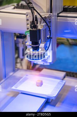 Vision sensor measuring instrument inspecting Stock Photo