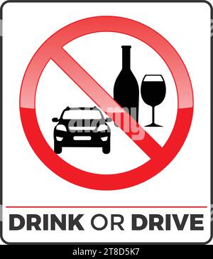don't drink and drive text icon illustration isolated on white background Stock Vector