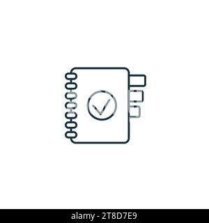 Planner outline icon. Monochrome simple sign from productivity ...