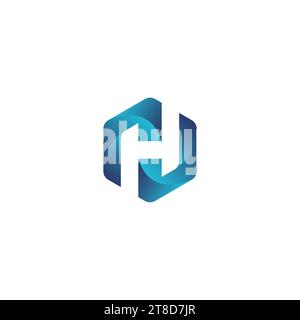 H Hexagon Logo Simple Design Stock Vector