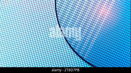 colorful Semiconductor wafer disk made of silicon Stock Photo