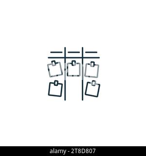 Kanban outline icon. Monochrome simple sign from productivity collection. Kanban icon for logo, templates, web design and infographics. Stock Vector
