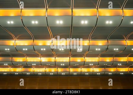 Lighting equipment on the stage of a theatre or concert hall. Stock Photo