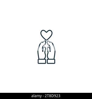 Gratitude outline icon. Monochrome simple sign from mental health collection. Gratitude icon for logo, templates, web design and infographics. Stock Vector