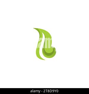 B Leaf Nature Logo Design Stock Vector