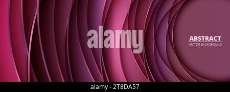 Abstract 3D colorful background with circle geometric lines. Futuristic realistic vector illustration with rounded lines for business, corporate Stock Vector