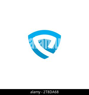 P Shield Logo With Blue Color. Letter P Icon Stock Vector