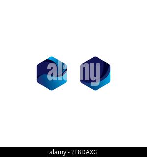 Hexagon Abstract Logo Design Stock Vector